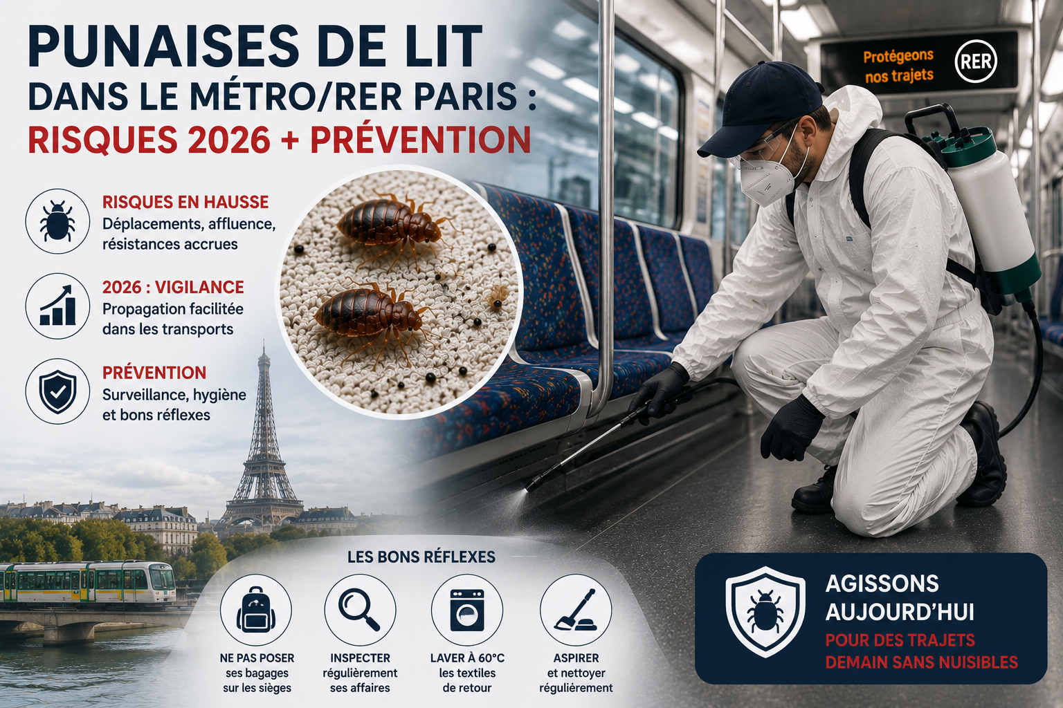Punaises de Lit dans le MétroRER Paris Risques 2026