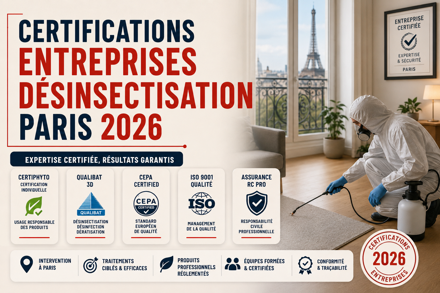 Certifications Entreprises Désinsectisation Paris 2026