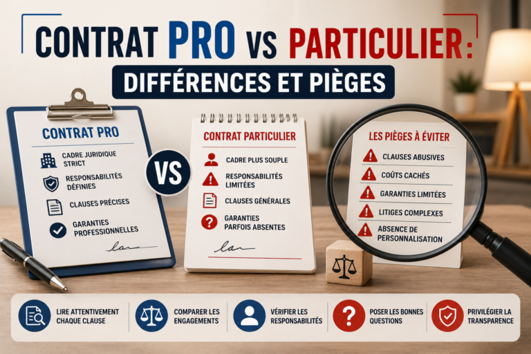 Contrat Pro vs Particulier Différences et Pièges
