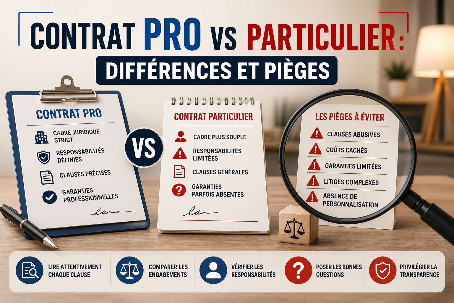 Contrat Pro vs Particulier Différences et Pièges