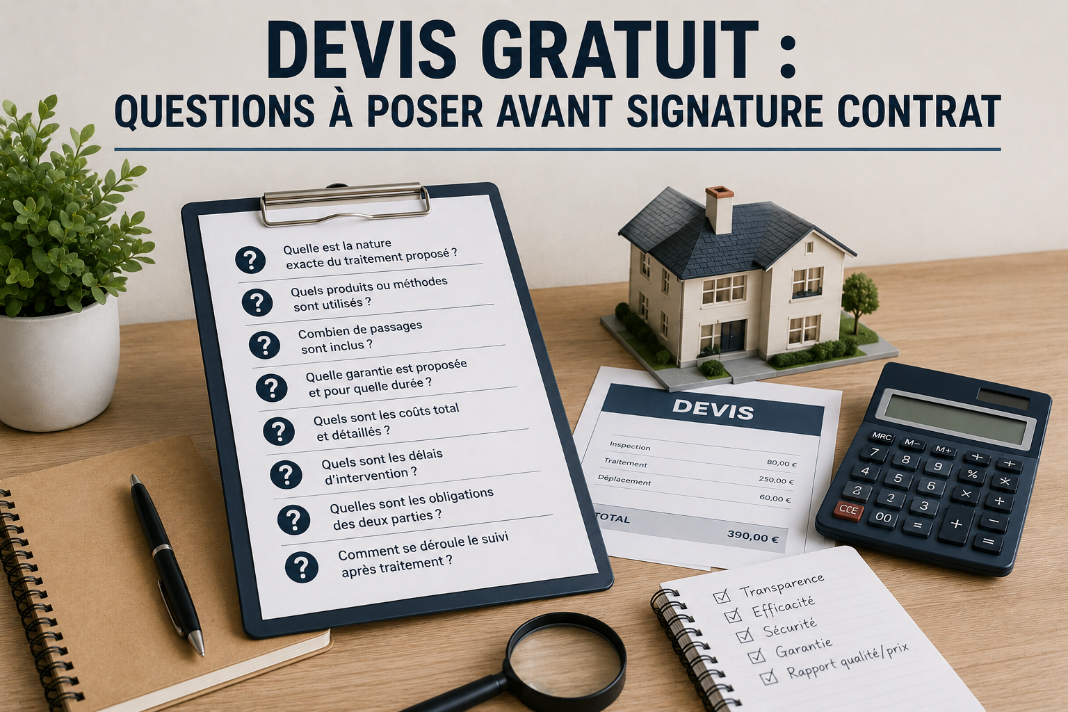 Devis Gratuit Questions à Poser Avant Signature Contrat