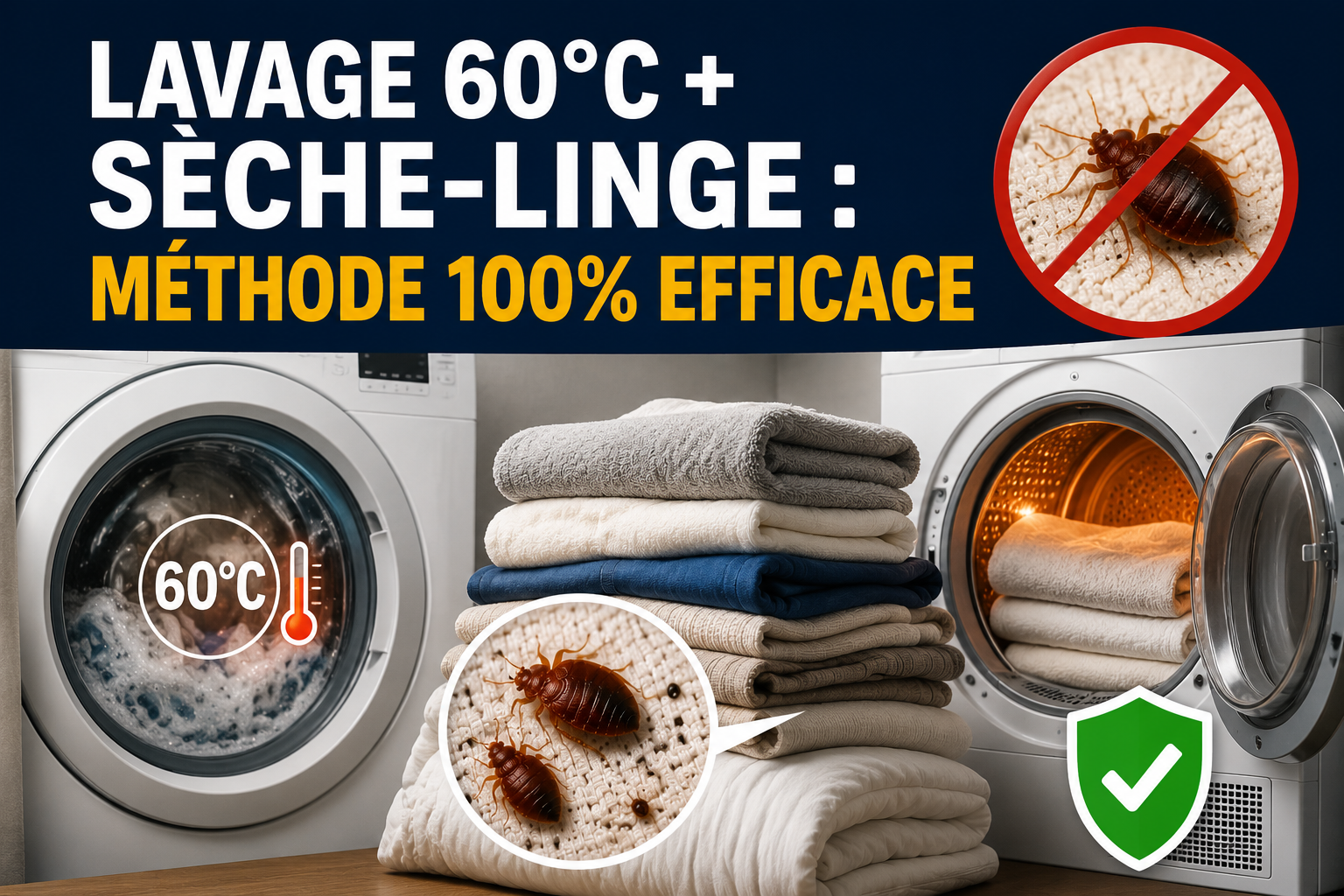 Lavage 60°C + Sèche-Linge Méthode 100% Efficace