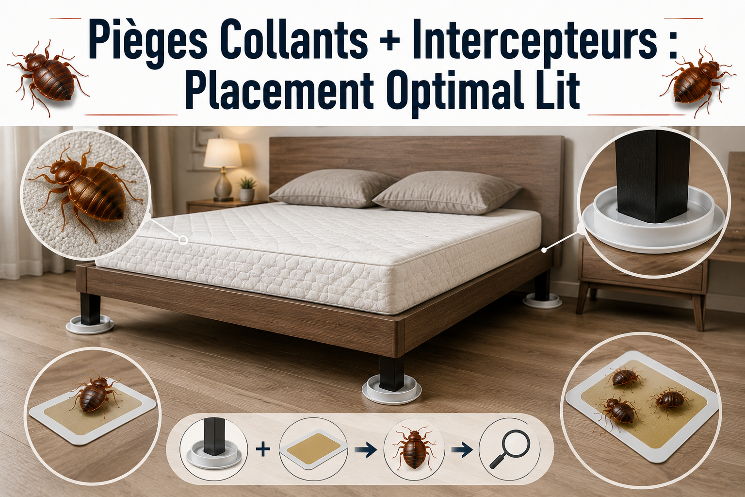 Pièges Collants Intercepteurs Placement Optimal Lit