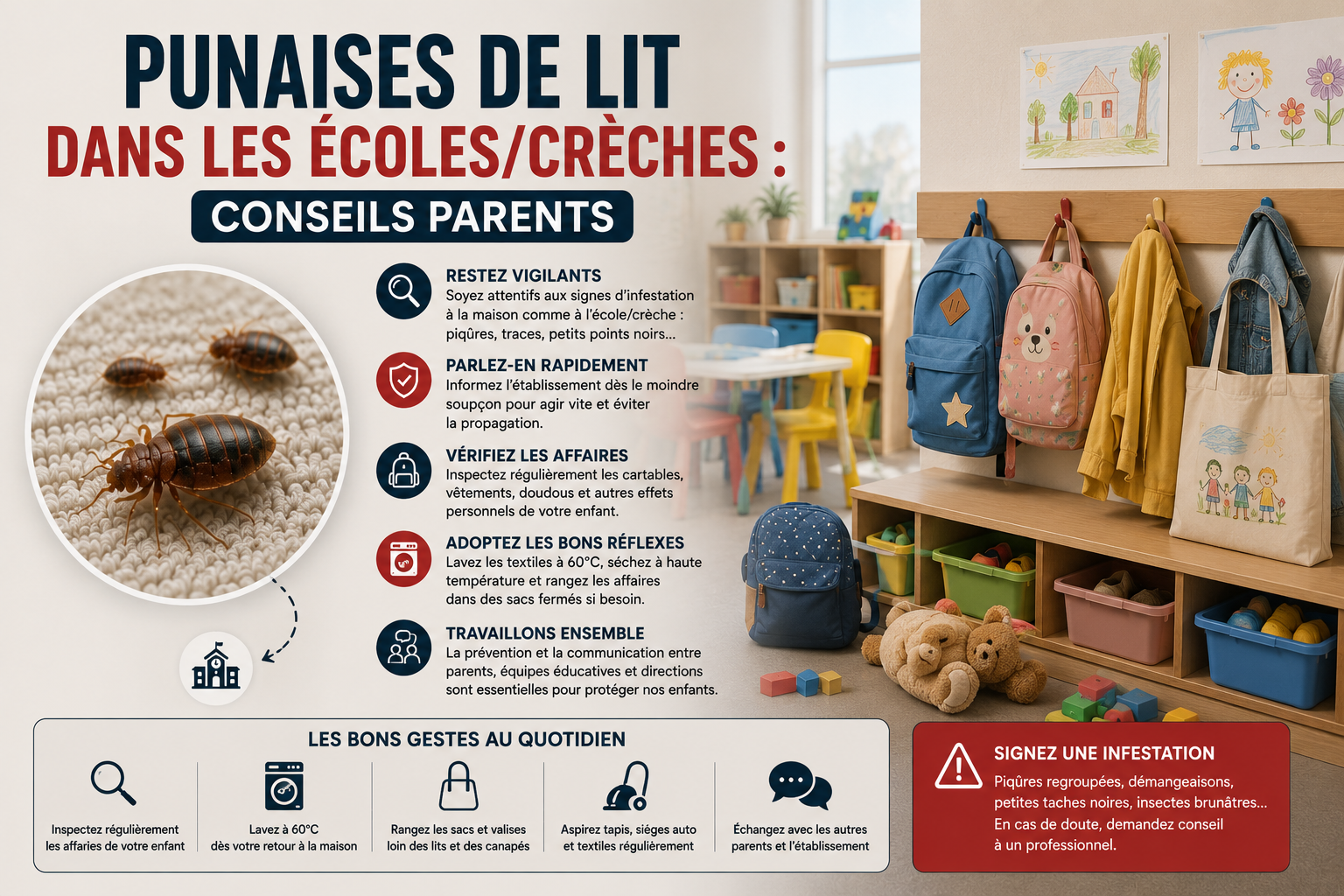 Punaises de Lit ÉcolesCrèches Conseils Parents