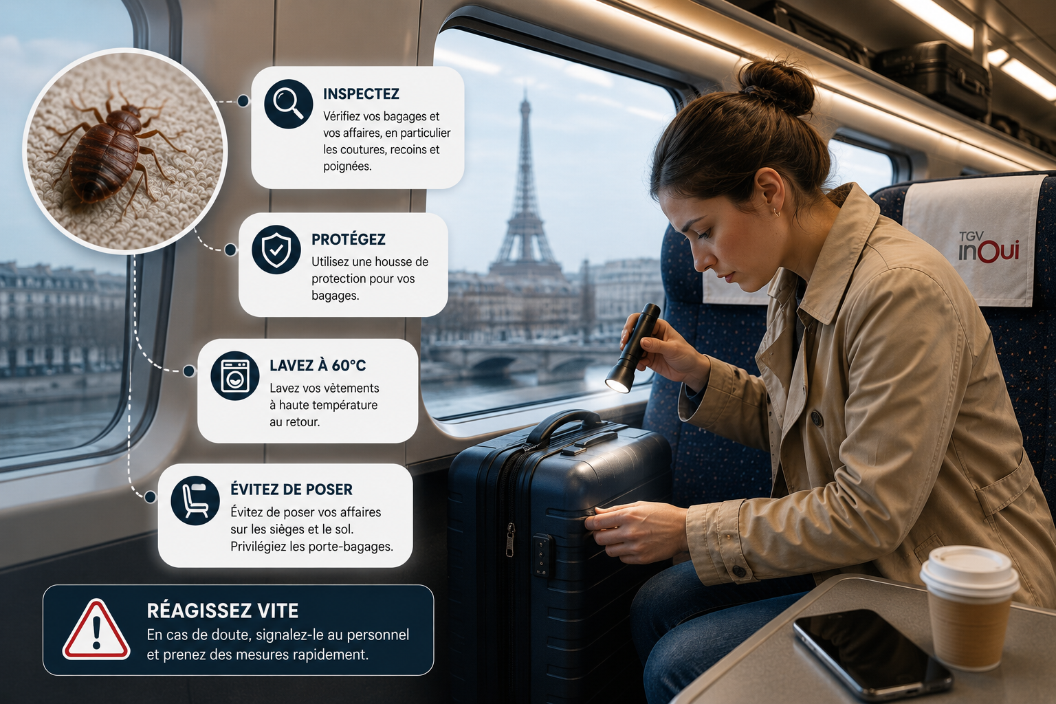 Punaises de Lit dans les TrainsTGV Départs