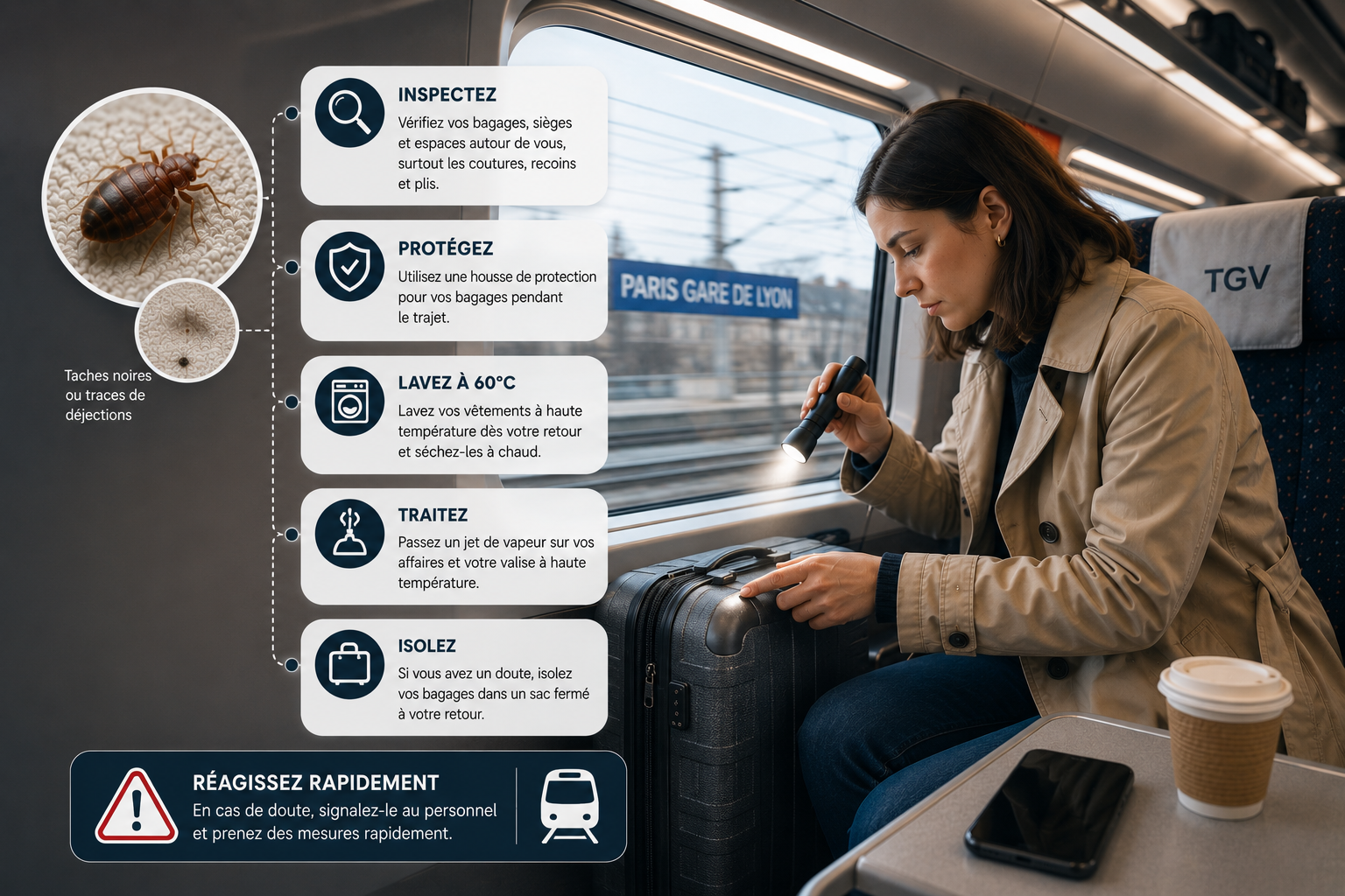 Punaises de Lit dans les TrainsTGV Paris