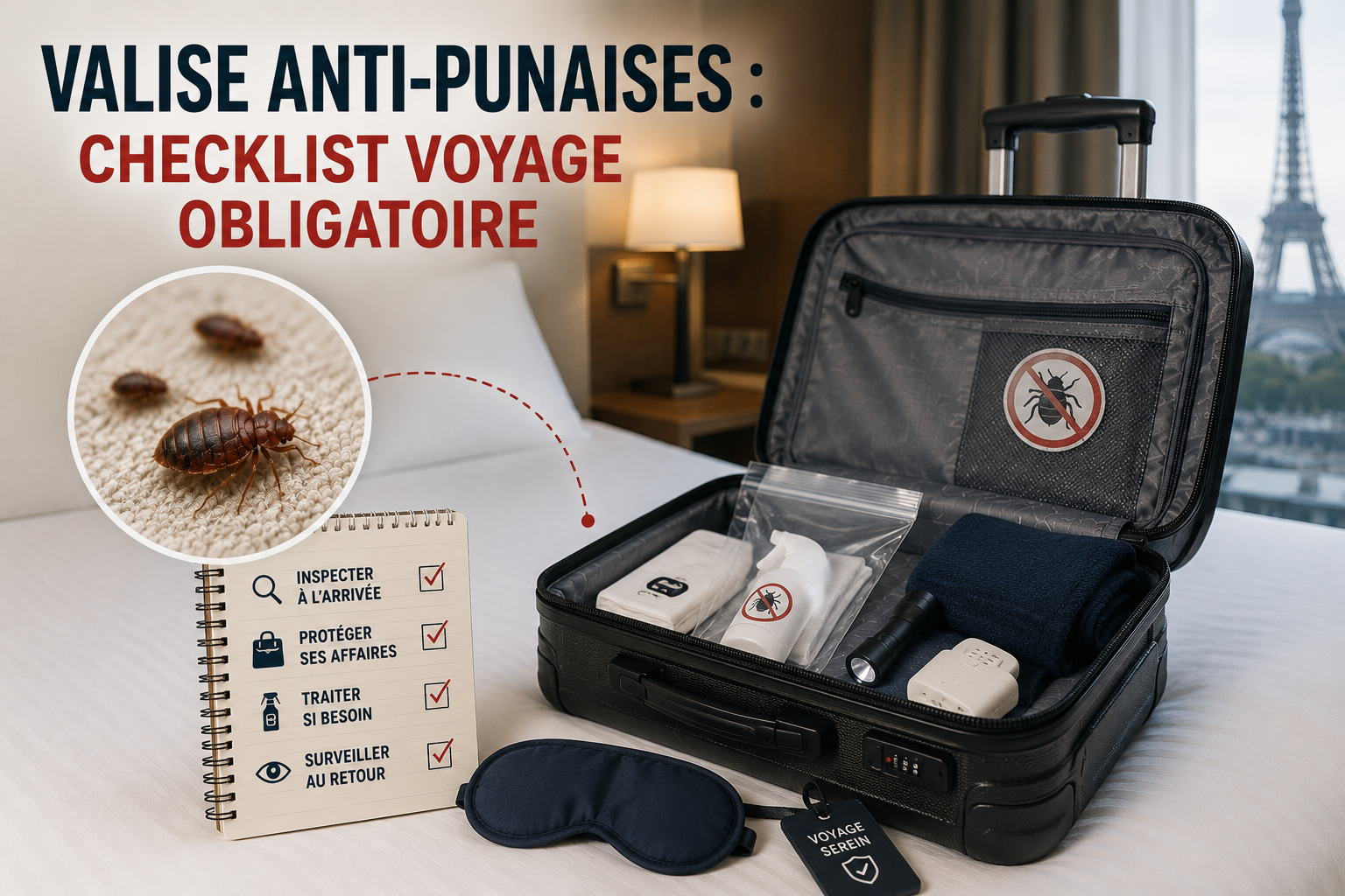 Valise Anti-Punaises Checklist Voyage Obligatoire